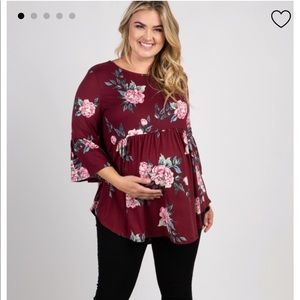 1X pink blush maternity floral